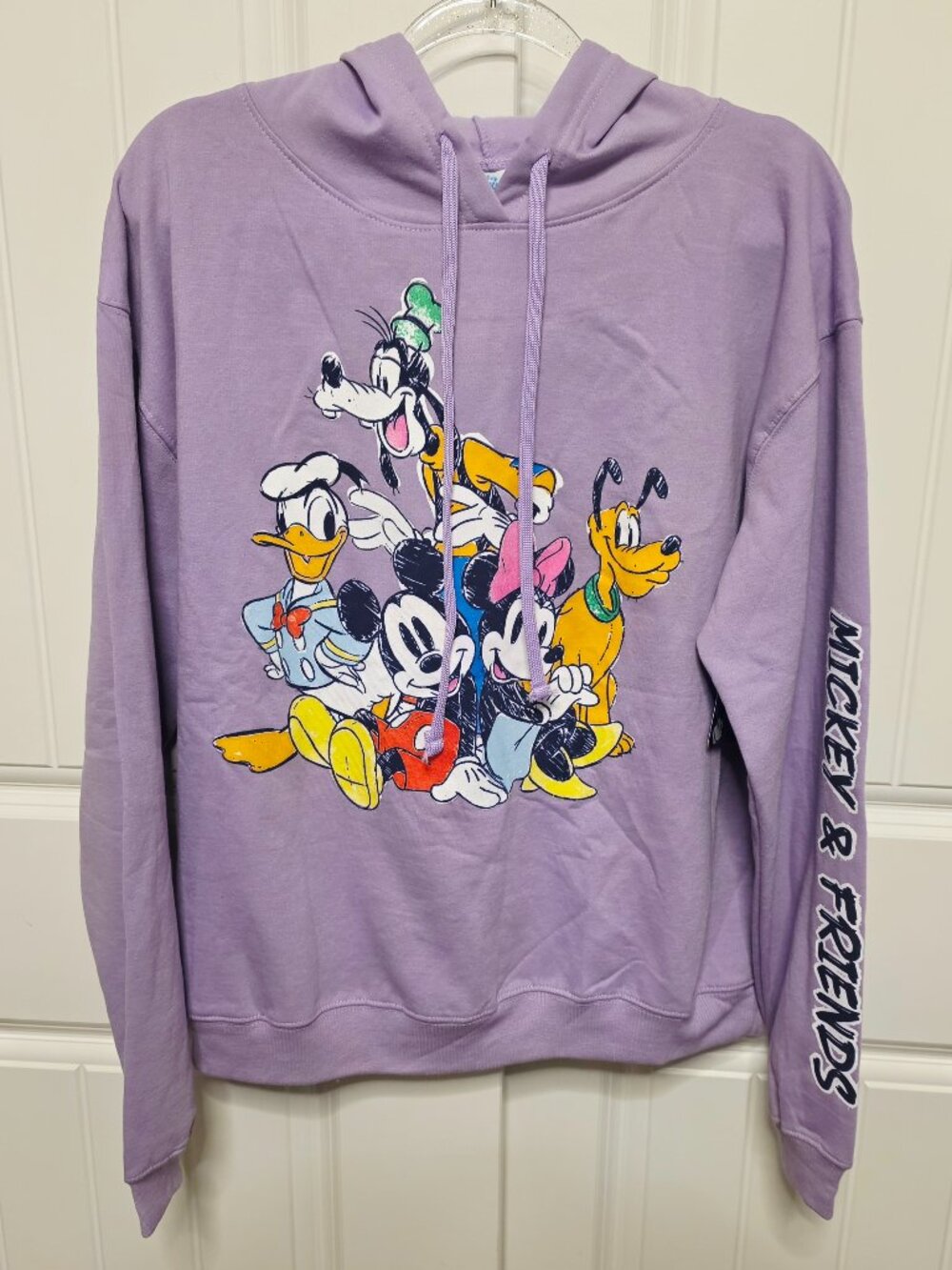 Disney Mickey & Friends Womens/Juniors Sz XL Hoodie Hooded Sweatshirt Purple NWT
